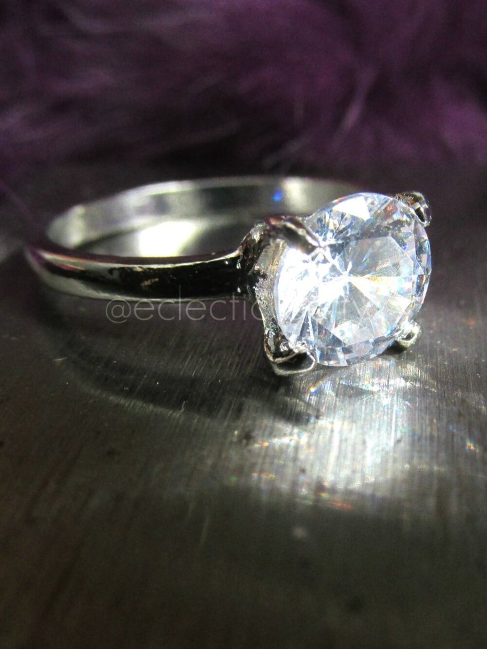 Cubic Zirconia Solitaire Ring